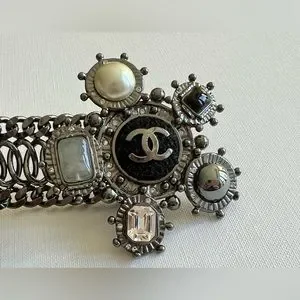 CHANEL Ruthenium jewelry belt silver size 80 brand new CHANEL | Accessories | Chanel Ruthenium Jewelry Belt Silver  main image 3